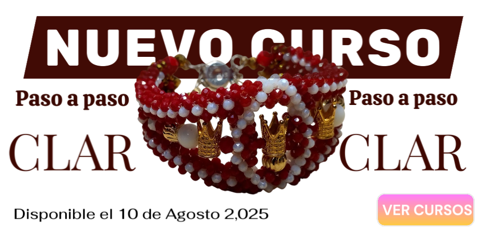 Nuevo curso Brazalete CLAR, full cristales puedes combinarlo y crearlo con cualquier orisha, el precio es por suscripción