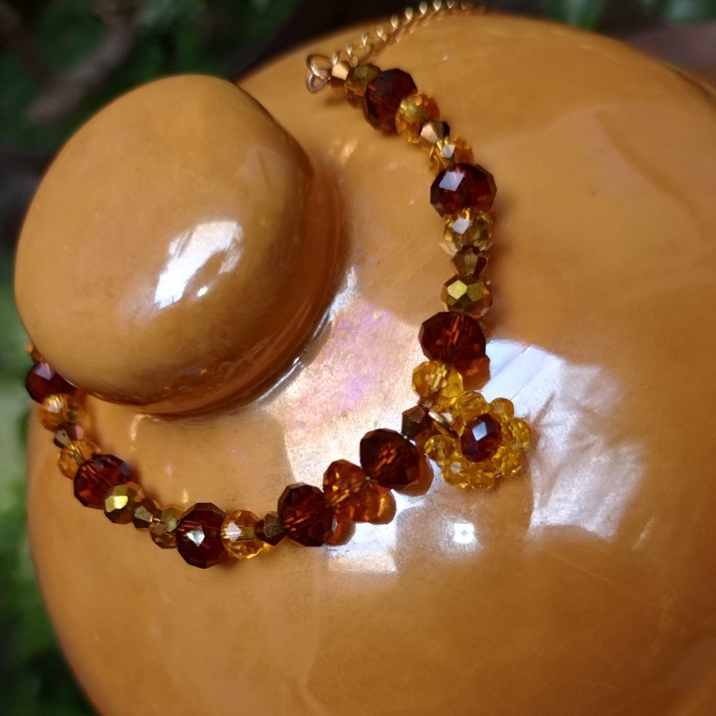 Mazo de Oshun 🌻🍯💛 en cristalería y Alambrismo