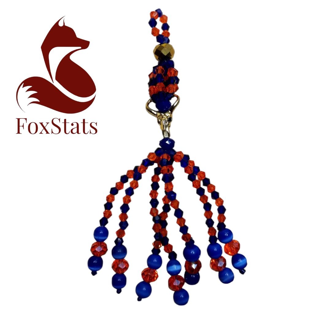 Este llavero, una pieza de arte espiritual, rinde homenaje a Oshosi. Elaborado con cristales de alta calidad en vibrantes tonos azules y naranjas, simboliza la justicia, la caza y la protección. El detalle final lo aporta un elegante dije de Goldfilled, que lo convierte en un accesorio de gran valor y significado.