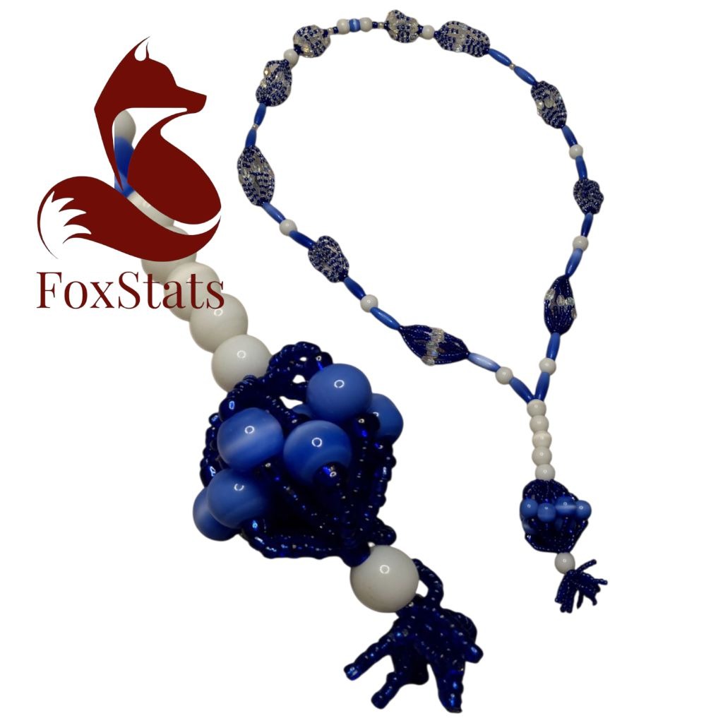 Collar de Yemayá - Este collar es un homenaje a la dueña de los mares, Yemayá. Con cuentas que evocan las profundidades del océano, es un recordatorio de su protección y de la fuerza del mar. Una pieza única que combina devoción y elegancia.