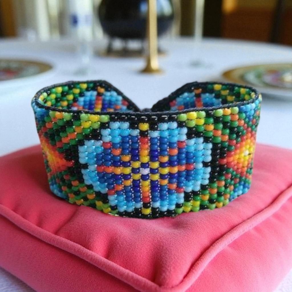 Pulsera en telar mostacillas calibradas
