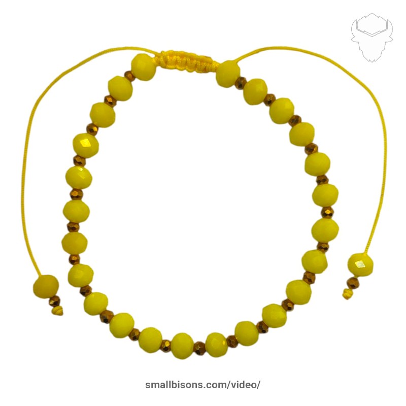 Pulsera en hilo chino en checo en amarillo y dorado