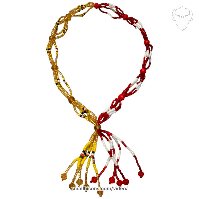 Mazo de sopera de Oshun con Shango en hilos de cuentas artesanales