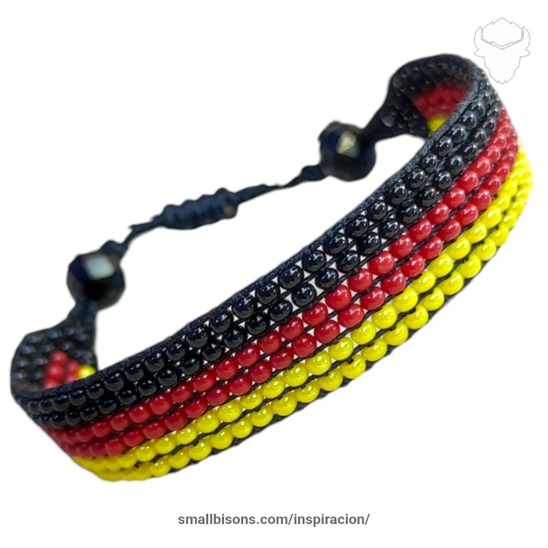 Pulsera en telar de la bandera de Alemania En cuentas finas de checas
