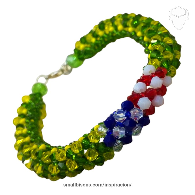 Brazalete SAMAN full cristal, creado en Orula con Shango y Yamaya