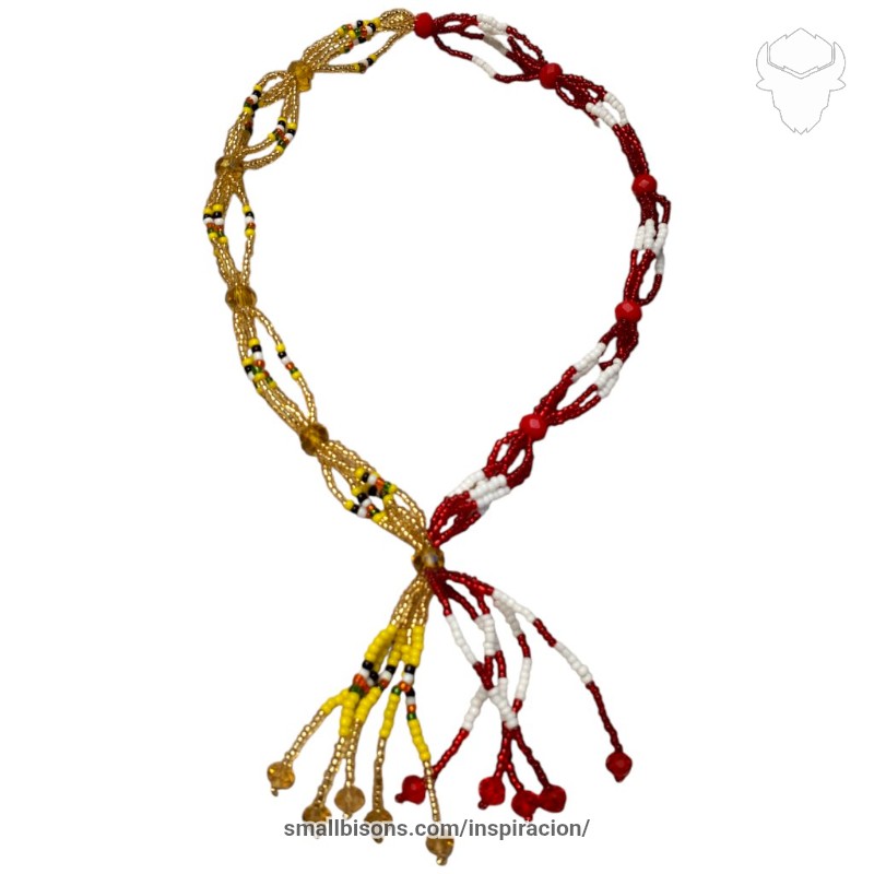 Mazo de sopera de Oshun con Shango en hilos de cuentas artesanales